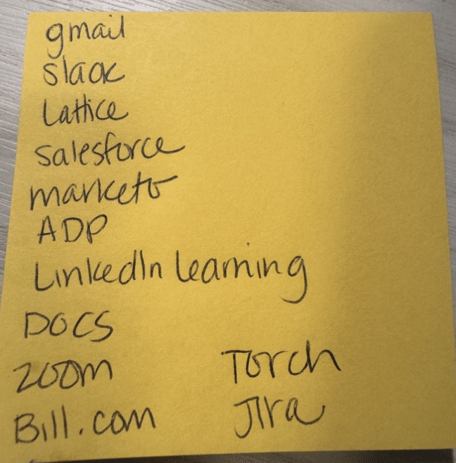 A post-it note with manager applications